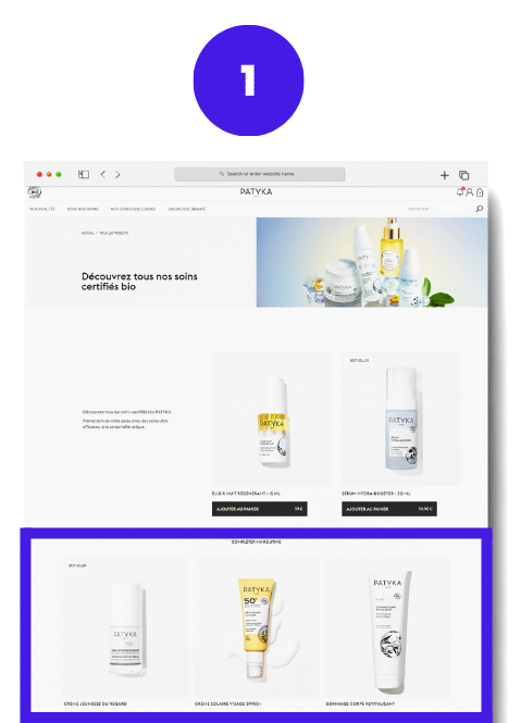 Patyka product recommendation category page